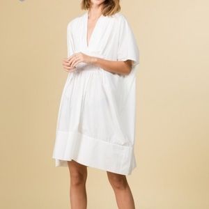 White Kaftan style lux midi dress.
